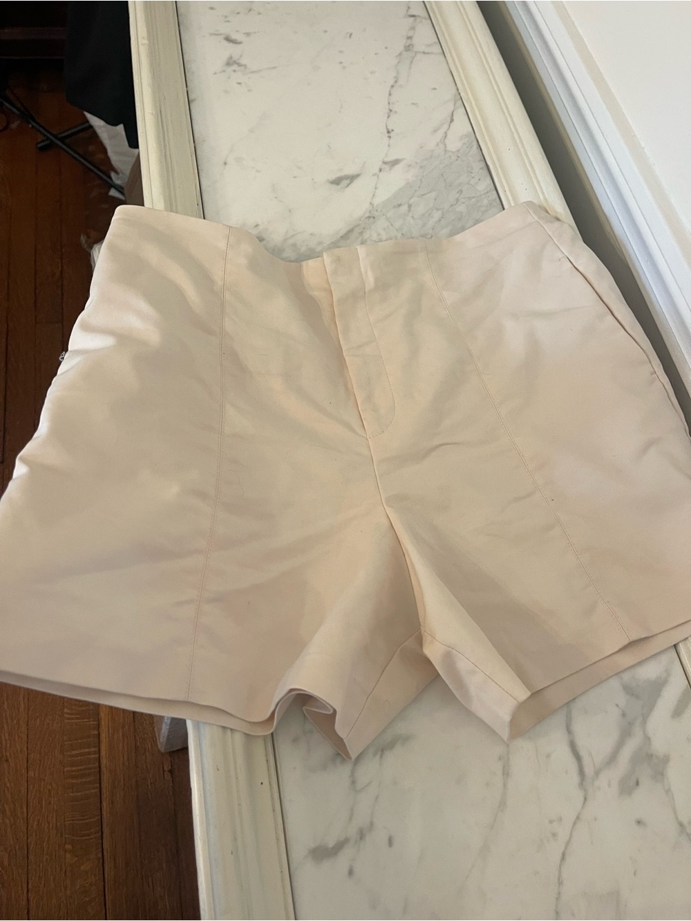 High-Waist Pale Cream Women’s Shorts